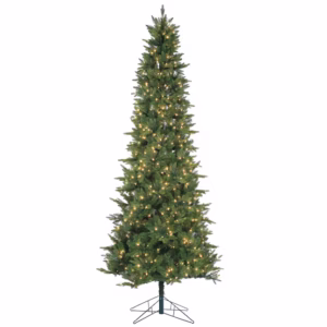 9' Slim Real Touch Christmas Tree 650 Wm White LED 46" diam